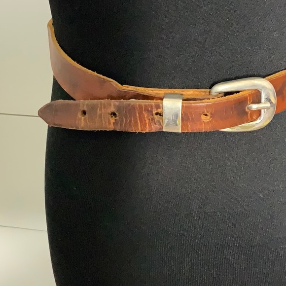 Leather tooled belt * Joyce* solid brass buckle - Picture 2 of 5